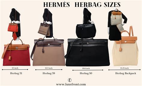 hermes herbag size